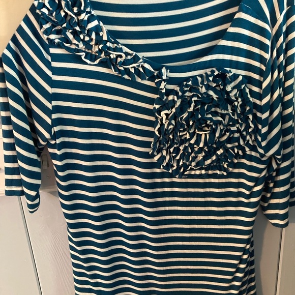 Stripped Blouse with Floral Detail - Picture 3 of 4